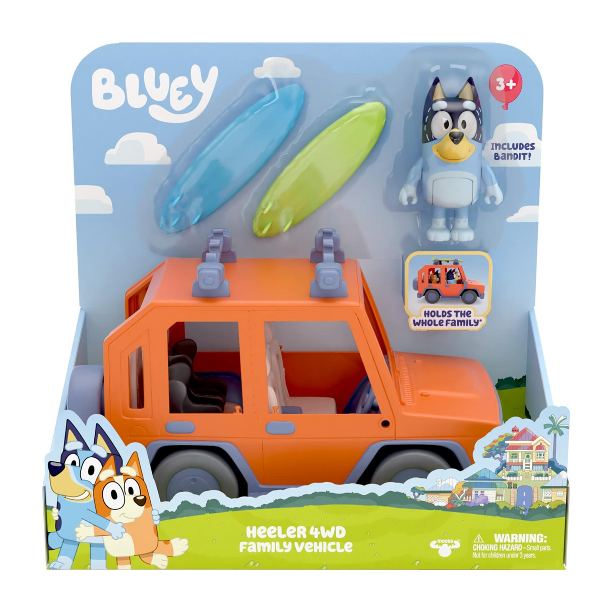 Bluey - Heeler 4WD Family Vehicle with 1 Figure and 2 Surfboards