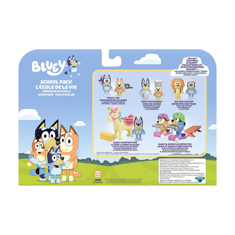 Bluey School Pack (4 Pack of 2.5-3" Poseable Figures)