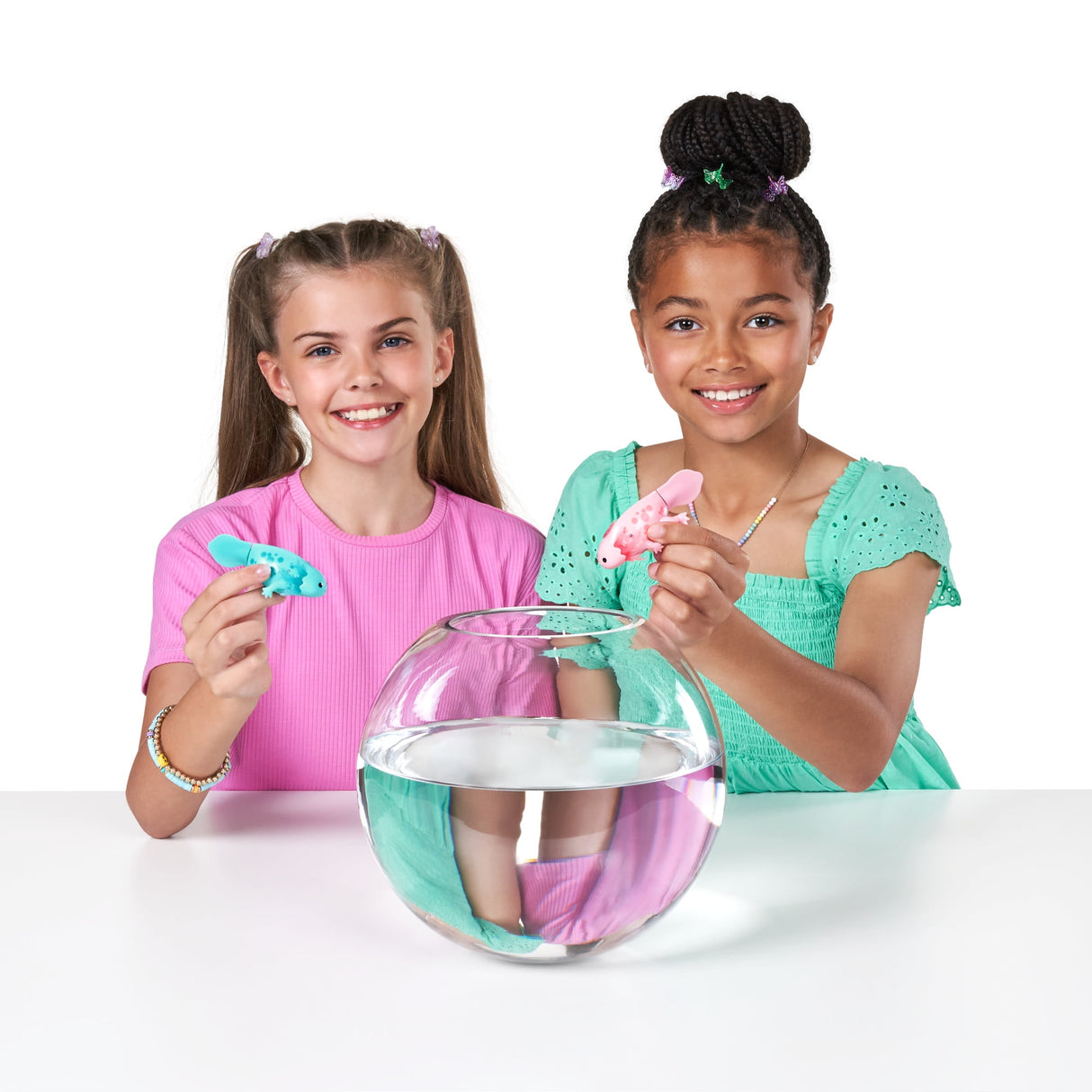 Pets Alive Swimming Axolotl - Water-Activated Robotic Pet with 5-Direction Swim and Power-Save Mode - Assorted (Pink/Teal Pack)