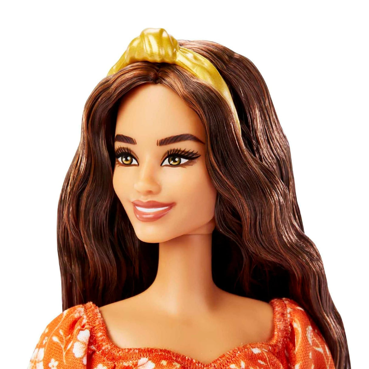 Barbie Fashionistas Doll Orange Floral Dress