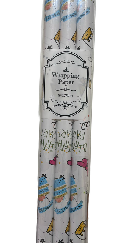Gift Wrapper Happy Birthday (Assorted Colors, Sold As Single)