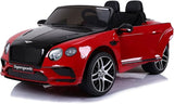 DERAK Ride On Bentley SuperSports Electric Car – 2 Seater 12V with EVA Leather Seat (Painted Red Black)