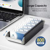 Business Card Organizer Box with A–Z Tabs – Desk Business Card Holder & Storage Case