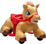 Qaba 12V Battery-Powered Ride-On Horse – Brown, Ages 1.5–3 Years