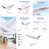 Emirates A380 Diecast Model Airplane 14 cm – Metal Aircraft Collectible with Stand