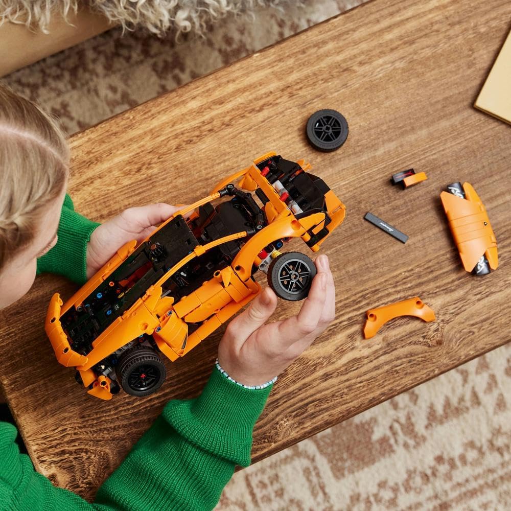 LEGO Technic Lamborghini Huracán Tecnica Orange Set, Sports Car Toy for 9 Plus Year Old Kids, Boys & Girls, Model Building Kit for Creative Play, Kids' Bedroom Decoration, Birthday Gift Idea 42196