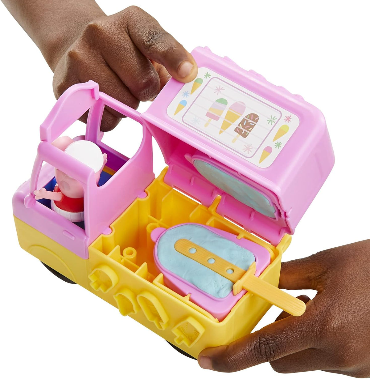 Play-Doh Peppa's Ice Cream Playset with Ice Cream Truck Peppa and George Figures and 5 Non-Toxic Cans