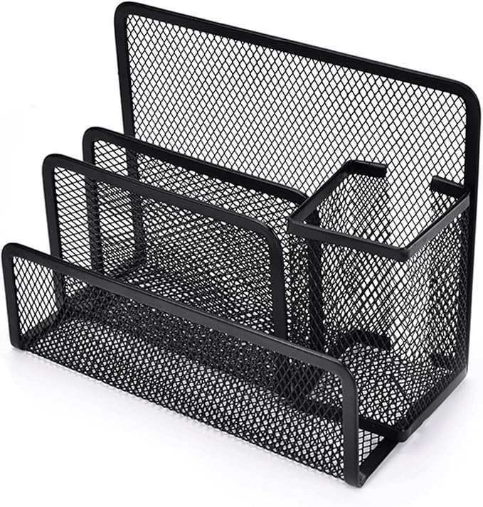 Motarro Pen Cup Multi-functional Metal Mesh Desk Organizer for Office and School
