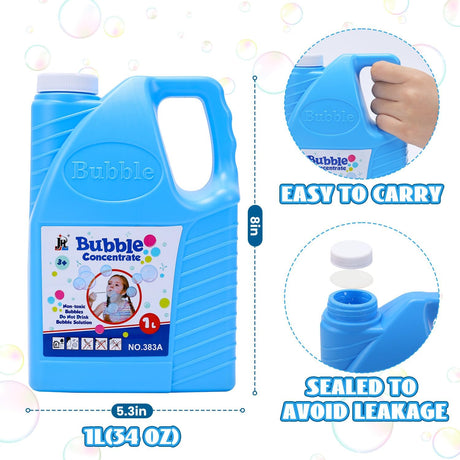 1L Bubble Refill Solution Concentrated Bubble Water Outdoor Summer Toy for Kids Assorted Sold as Single