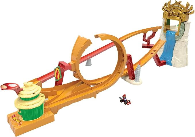 Hot Wheels The Super Mario Bros. Movie Jungle Kingdom Raceway Playset with Mario Die-Cast Toy Car