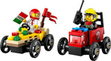 LEGO City Pizza vs. Fire Truck Race Car Pack Toy - Soapbox Car Toys for 5+ Year Old Boys & Girls - Fun Holiday or Birthday Gifts - Vehicle Set Includes 2 Minifigures - 60458