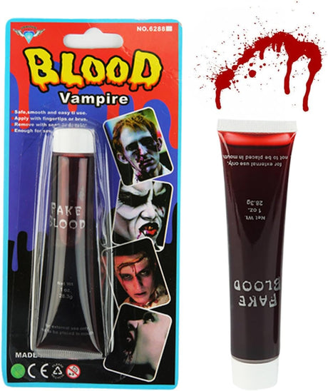 Party Time Halloween Vampire Zombie Tube of Fake Blood 28.3ml for costume makeup