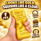 TOY GARDEN Gold Bar Squishy Toy Slow Rising Soft Squeeze Fidget 13 x 6 x 2.9 cm