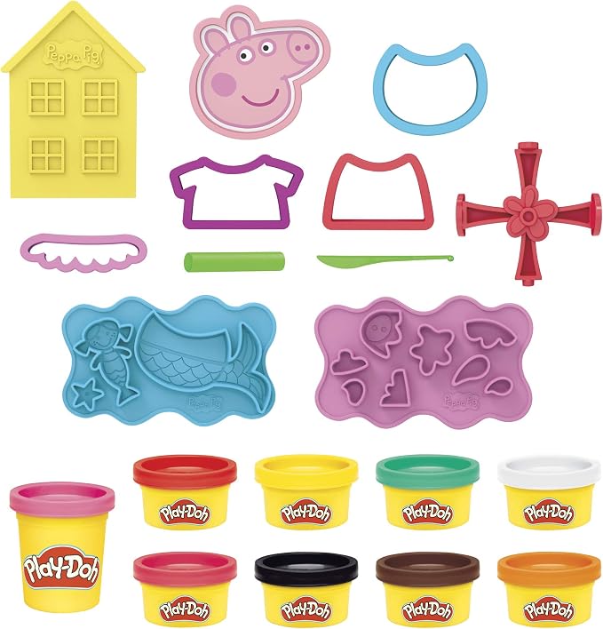 Play-Doh Peppa Pig Stylin Set 9 Cans 11 Accessories