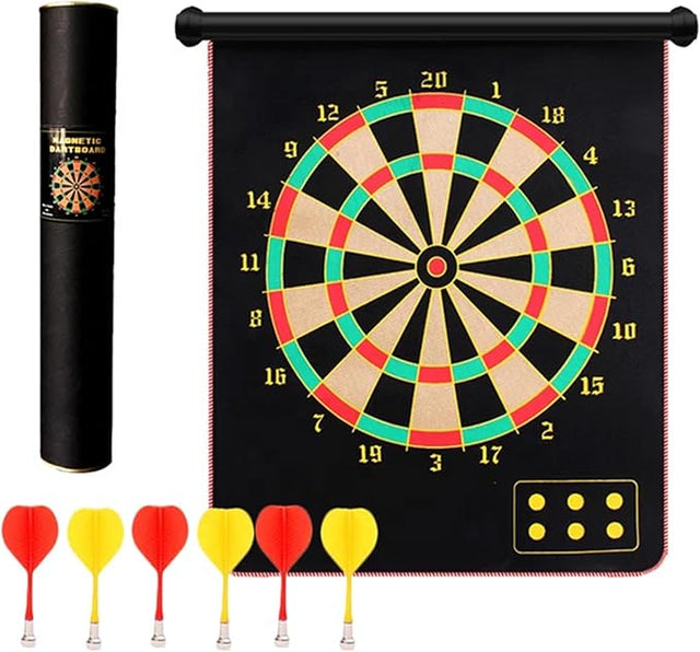 13 inch magnetic dart board with 6 safe magnetic darts for kids and teens outdoor games