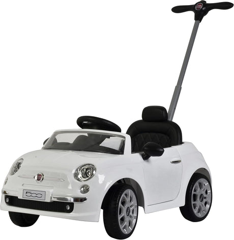 FIAT 500-Style Push Car for Toddlers – White