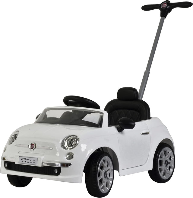 FIAT 500-Style Push Car for Toddlers – White