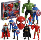 Superhero Action Figure Set for Kids – 8-Piece Hero Figures with Web Mask, Shields & Armor