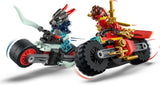 LEGO NINJAGO Kai’s Motorcycle Speed Race Set - 2 Ninja Motorbike Toys with Spinning Wheels plus 2 Minifigures with Weapon Accessories - Gift for 6+ Year Old Boys & Dragons Rising Fans - 71838