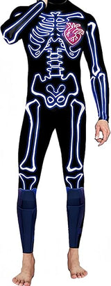 Ocean Plus Men's Halloween Skeleton Jumpsuit – Digital Print