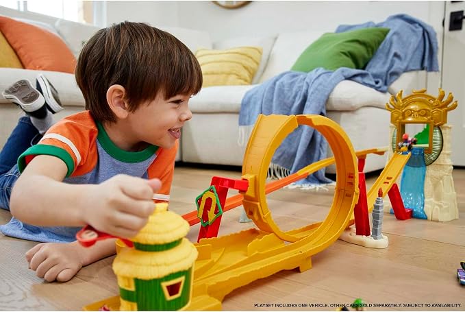 Hot Wheels The Super Mario Bros. Movie Jungle Kingdom Raceway Playset with Mario Die-Cast Toy Car