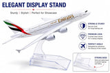 Emirates A380 Diecast Model Airplane 14 cm – Metal Aircraft Collectible with Stand
