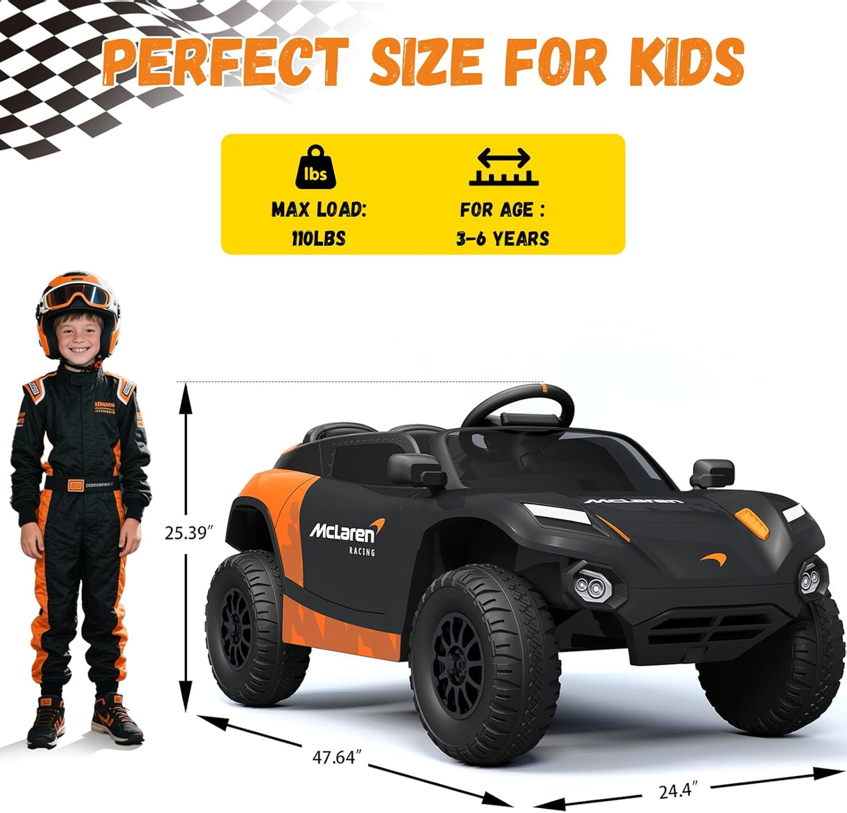 24V Mclaren Kids Electric Car Ride On Toy with Remote Control