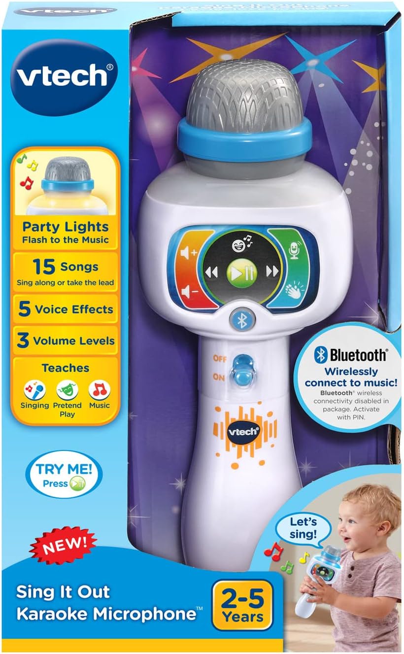 VTech Sing It Out Karaoke Microphone With Bluetooth (White)