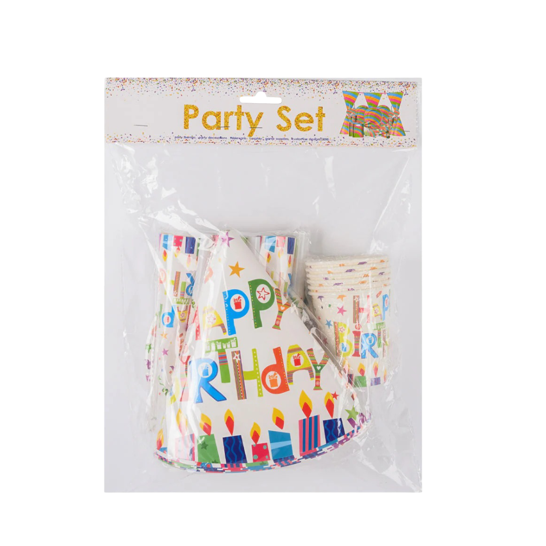 Happy Birthday Party Set White