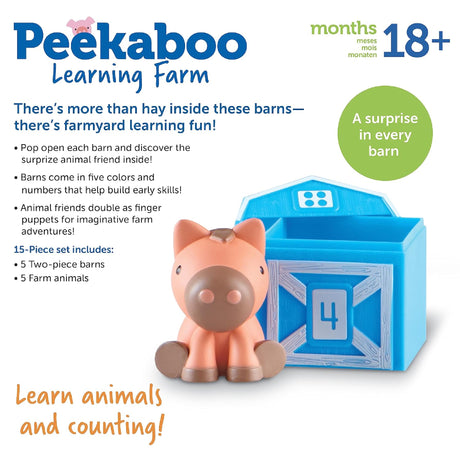 Learning Resources Peekaboo Learning Farm - 10 Pieces