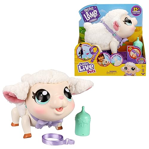 Little Live Pets - My Pet Lamb | Soft and Wooly Interactive Toy Lamb That Walks, Dances 20+ Sounds & Reactions, Batteries Included, for Kids Ages 5+,