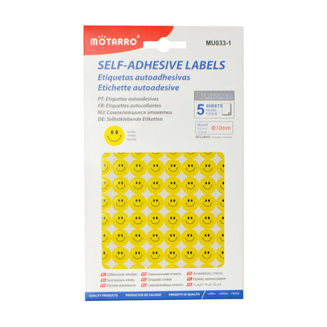 Motarro Self-Adhesive Labels 11.5 x 3.9 cm (5 Sheets)