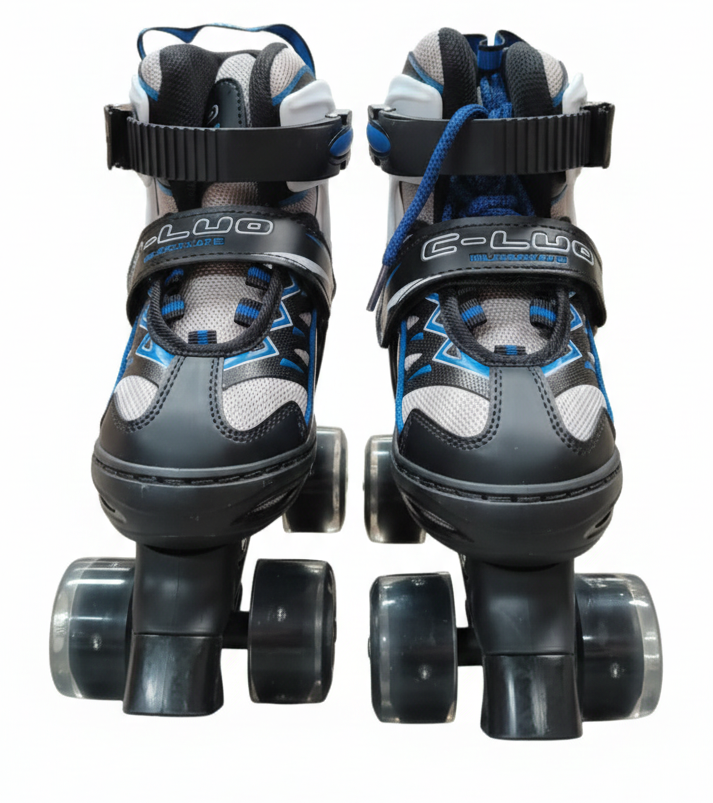 Adjustable Roller Skates Flashing Wheels Blue