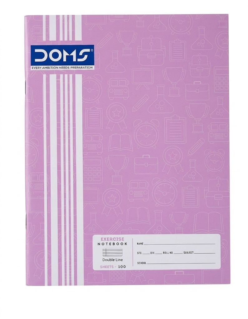 DOMS Double Line Exercise Notebook – 100 Sheets