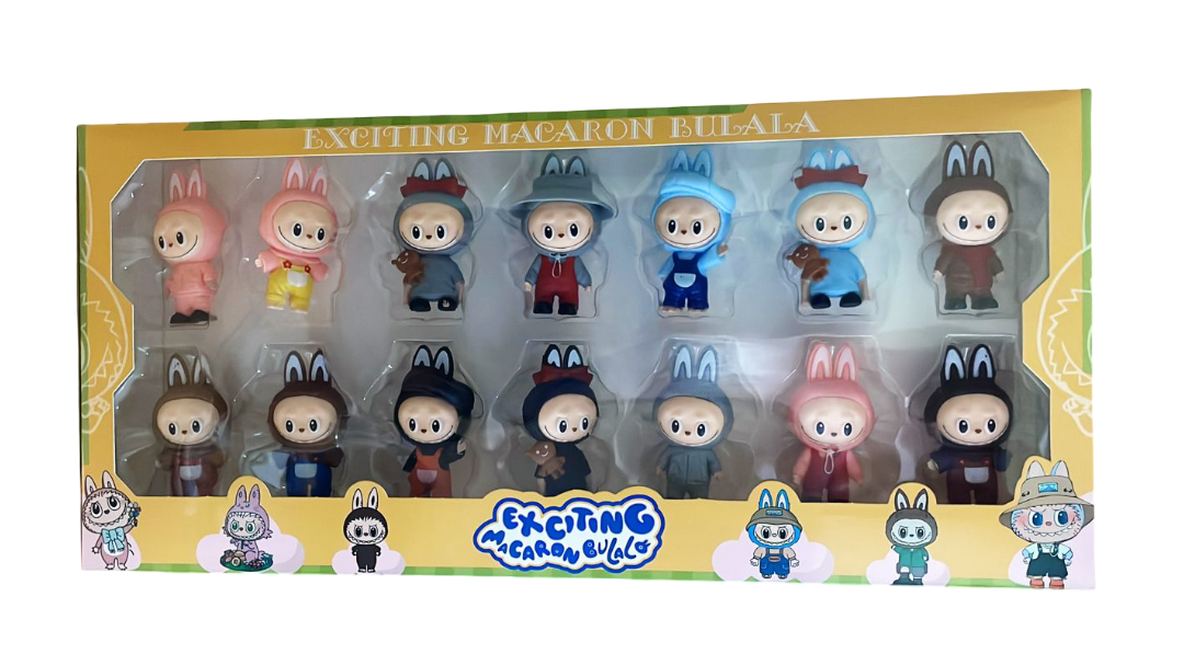 Labubu Plastic Figure 14 pcs (Assorted Designs, Sold as Set)