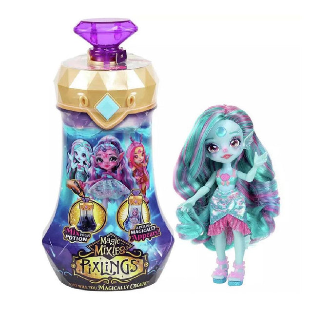 Magic Mixies Pixlings. Marena The Mermaid Pixling. Create and Mix A Magic Potion That Magically Reveals A Beautiful 6.5" Pixling Doll Inside A Potion Bottle!