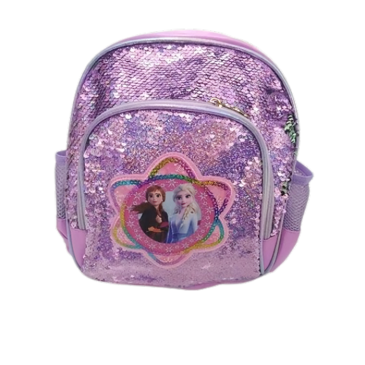 Sparkly Purple Glitter School Bag for Kids – Frozen Theme Backpack with Elsa & Anna