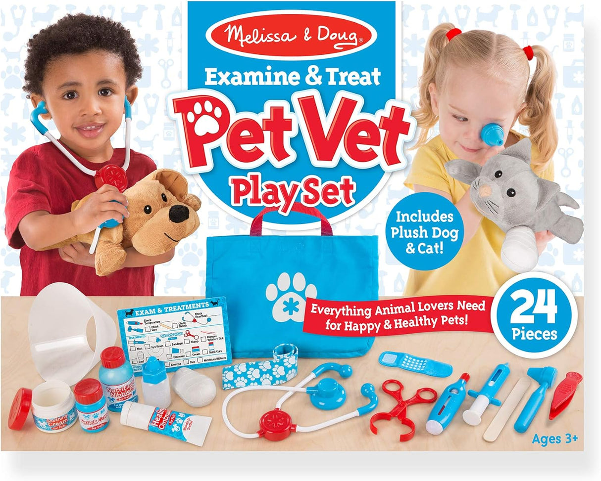 Melissa & Doug Examine and Treat Pet Vet Playset (24 pcs)