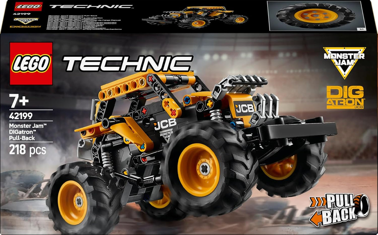 LEGO Technic Monster Jam DIGatron Pull-Back Truck Toy - Vehicle Building Set for 7+ Year Old Boys & Girls Who Love Creative Play - Gift Idea 42199