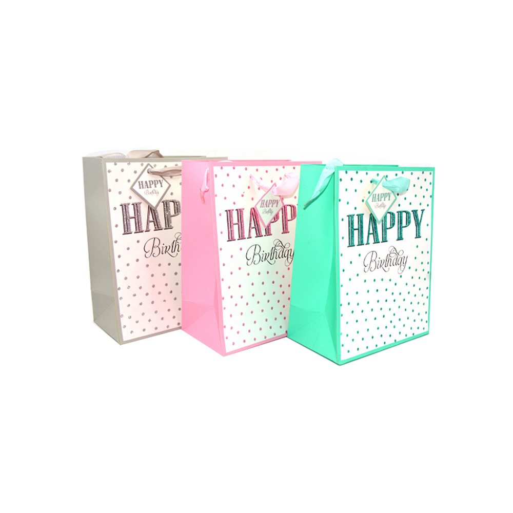 Birthday Gift Bag Small 27X20 4 Asst