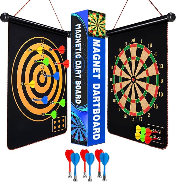 13 Inch Magnetic Dart Board Outdoor Games with 6 Magnetic Darts for Kids Ages 6-16 (Copy)