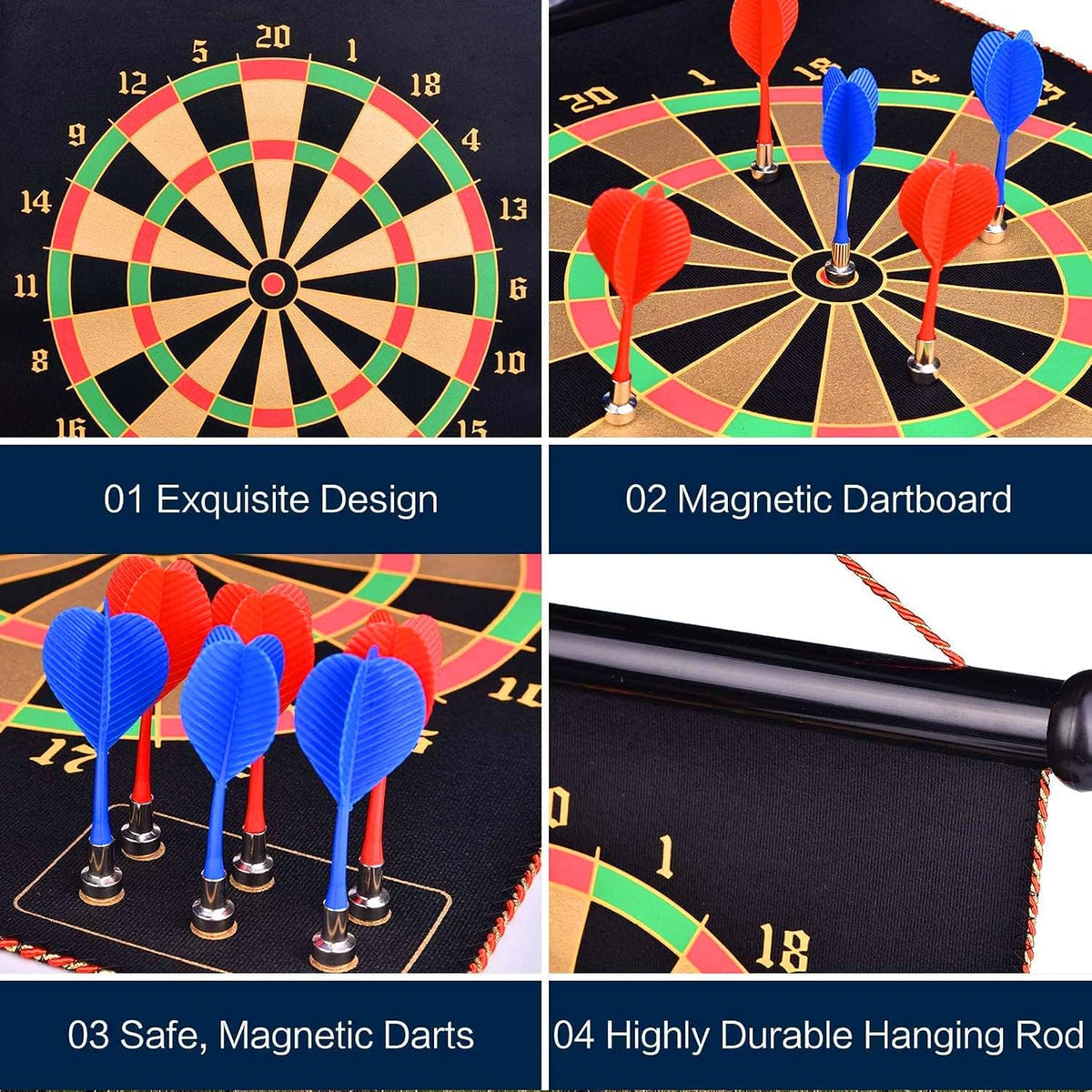 13 Inch Magnetic Dart Board Outdoor Games with 6 Magnetic Darts for Kids Ages 6-16 (Copy)