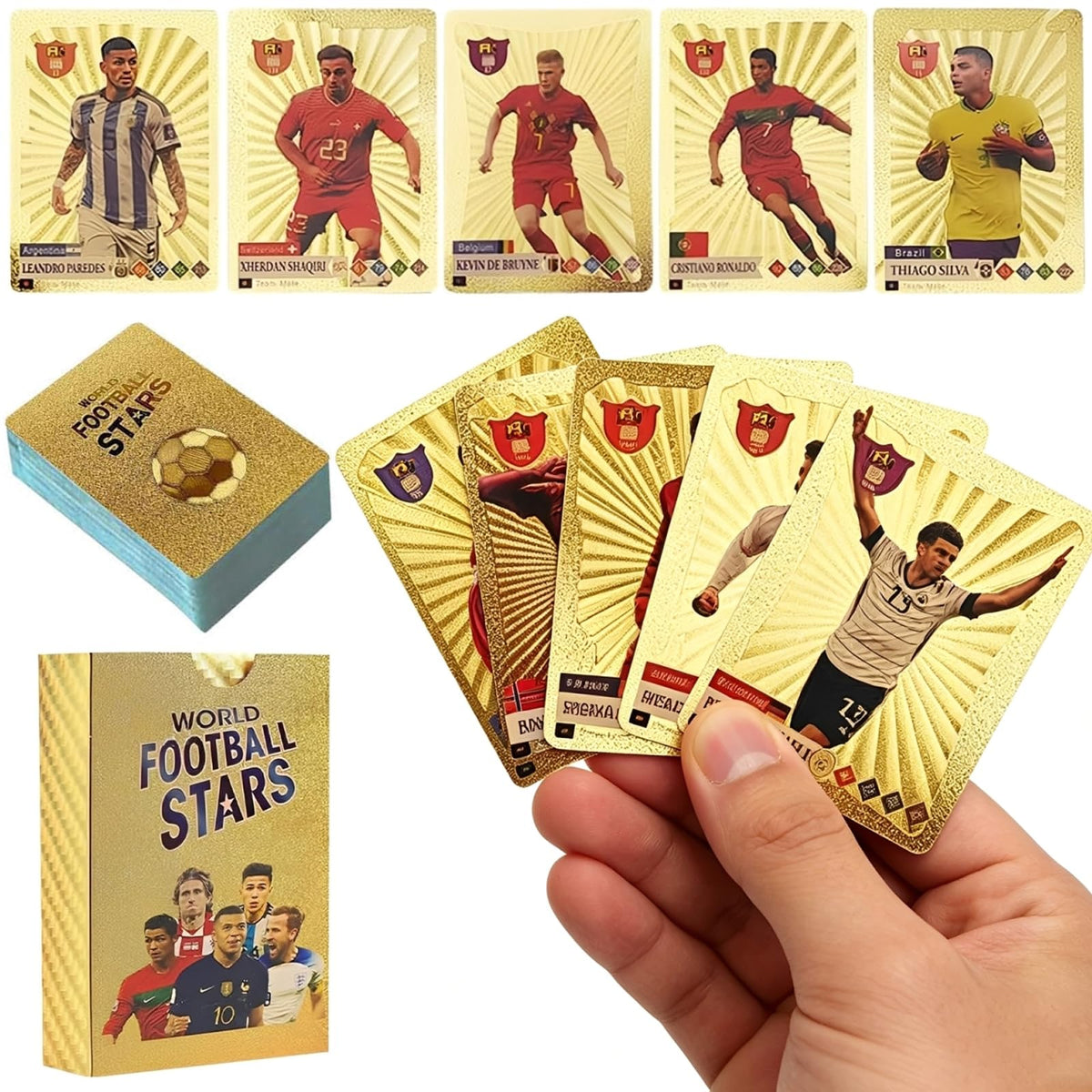 Football Stars Playing Cards Gold Edition Soccer Card Game