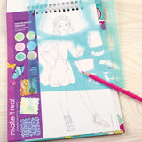 Make It Real Fashion Sketchbook Creative Coloring & Design Kit for Girls