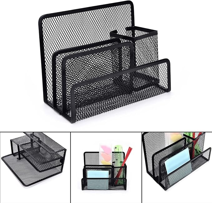 Motarro Pen Cup Multi-functional Metal Mesh Desk Organizer for Office and School