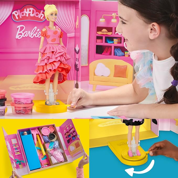 Play-Doh Barbie Designer Fashion Show Set with 21 Accessories and 5 Cans