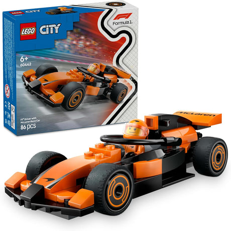 Lego City F1(R) McLaren 60442 Race Car and Driver Toy Toy Birthday Present Blocks Educational Boys Girls Children 6 Years 7 Years 8 9 Years Old Vehicle Car Mini Car