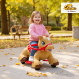 Qaba 12V Battery-Powered Ride-On Horse – Brown, Ages 1.5–3 Years