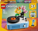 LEGO Creator 3in1 Record Player with Flowers Building Toy - Rebuilds Into a Radio Model or Microphone - Music Toys for 8+ Year Old Girls & Boys - Creative Gift Idea - 31172