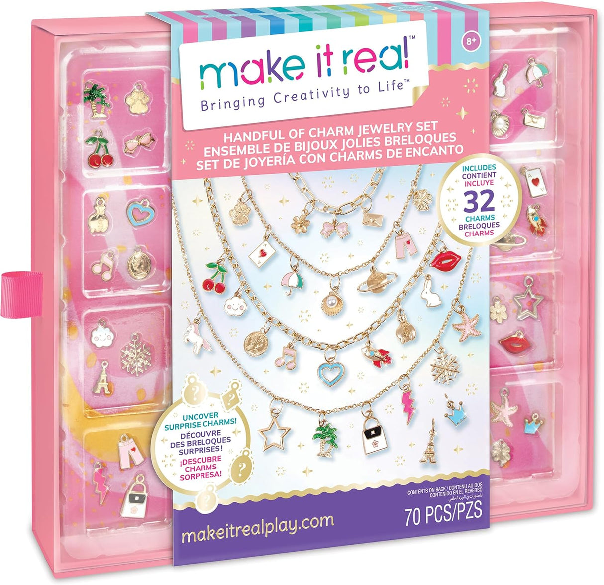 Make It Real Handful of Charm - 70 Pc DIY Jewelry Set for Kids